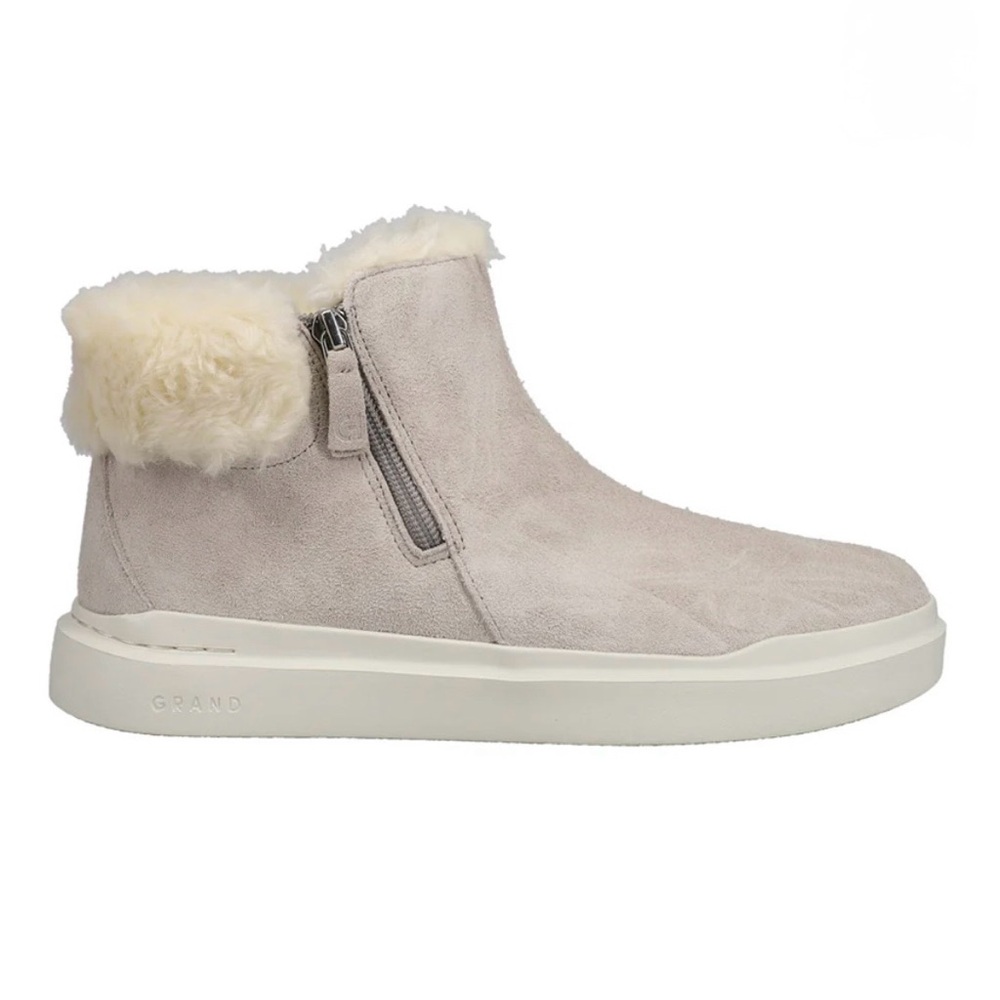 Cole Haan Grandpro Rally Round Toe Zippered Snow Suede Booties Women's Grey 10 - Picture 2 of 14